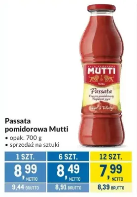 Passata pomidorowa Mutti promocja w Makro