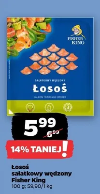 Łosoś sałatkowy wędzony Fisher King promocja w Netto