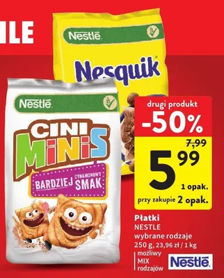 Płatki NESTLE Cini Minis promocja w Intermarche