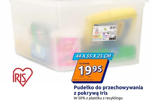 Pudełko do przechowywania z pokrywą 44x55x25 cm promocja w Action