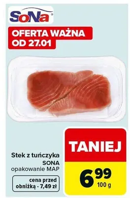 Stek z tuńczyka SONA promocja w Carrefour Market