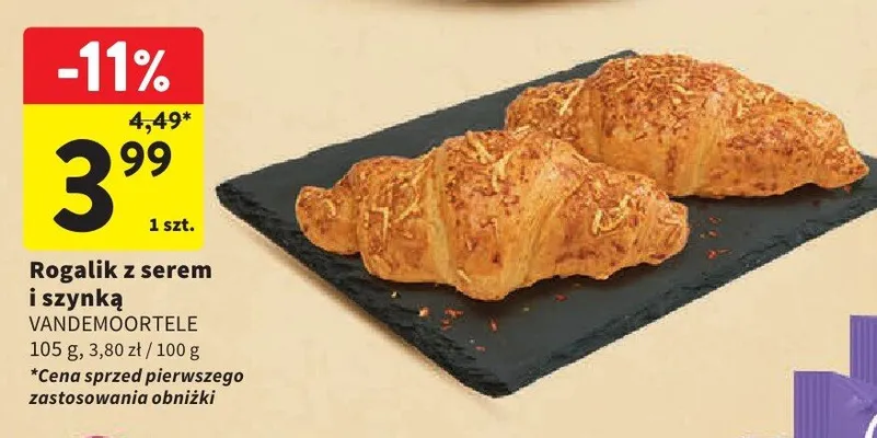 Rogalik z serem i szynką promocja w Intermarche