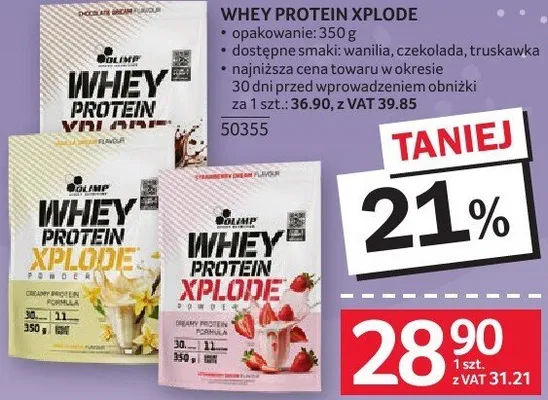 Odżywka Whey Protein Xplode Olimp 350 g, różne smaki promocja w Selgros