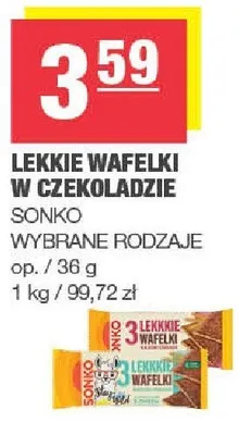 Wafle lekkie w czekoladzie SONKO promocja w SPAR