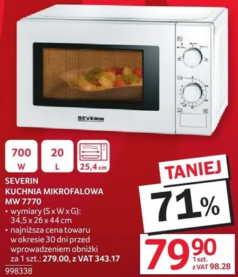 Kuchenka mikrofalowa SEVERIN MW 7770 promocja w Selgros