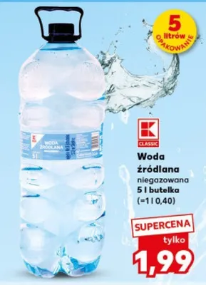 Woda źródlana niegazowana promocja w Kaufland