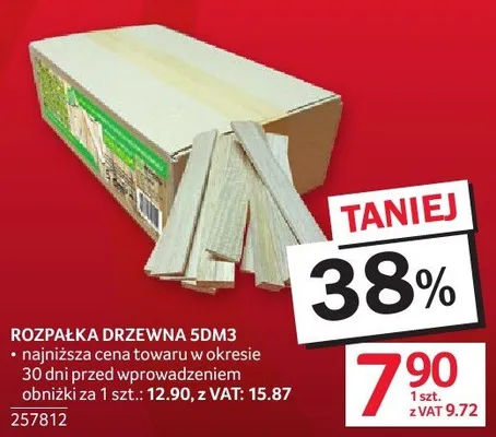 Rozpałka drzewna sdm3 Selgros promocja w Selgros