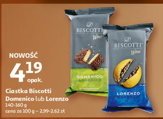 Ciastka Biscotti Domenico lub Lorenzo promocja w Auchan