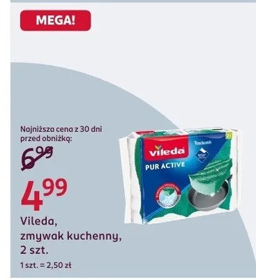 Zmywak kuchenny, Pur Active, 2 szt. Vileda promocja w Rossmann