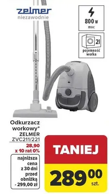 Odkurzacz workowy ZELMER ZVC211/Z21 promocja w Carrefour
