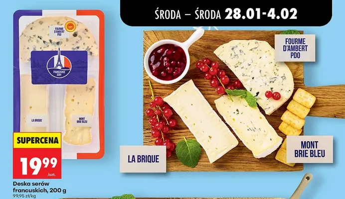 Deska serów francuskich, 200 g promocja w Biedronka