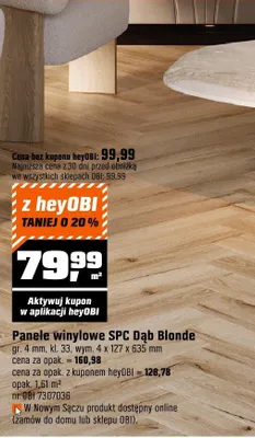 Panele winylowe SPC Dąb Blonde promocja w OBI