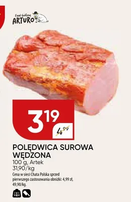 Polędwica surowa wędzona Artek promocja w Chata Polska