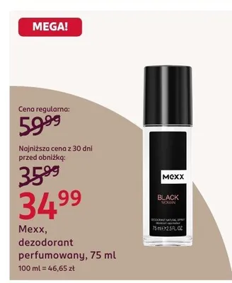 Dezodorant perfumowany 75 ml Mexx promocja w Rossmann