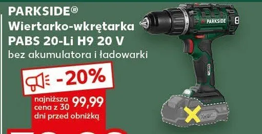 Wiertarko-wkrętarka akumulatorowa PABS 20-Li H9 20 V Parkside promocja w Kaufland