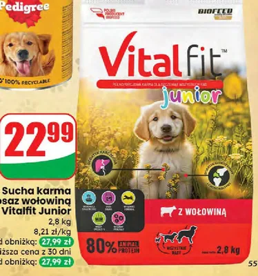 Sucha karma dla psów z wołowiną promocja w Dino