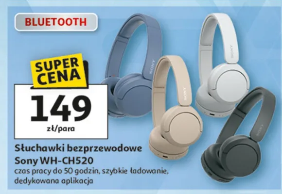 Słuchawki bezprzewodowe Sony WH-CH520 promocja w Auchan