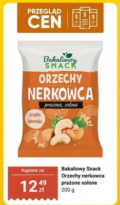 Orzechy nerkowca prażone solone 200 g promocja w Dino