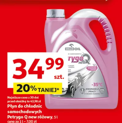 Płyn do chłodnic samochodowych Petrygo Q new różowy 5l promocja w Auchan