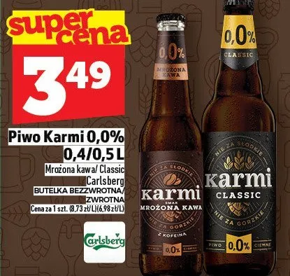 Piwo Karmi 0,0% 0,4/0,5L promocja w TOPAZ