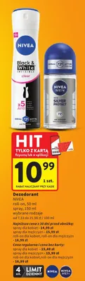 Dezodorant Nivea Black & White Invisible Clear spray promocja w Intermarche