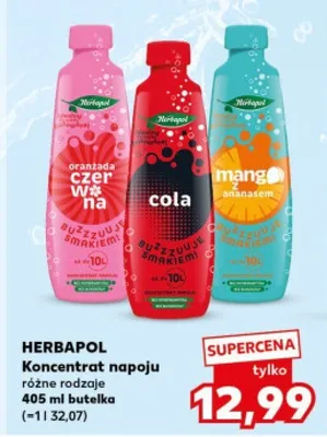 Koncentrat napoju pomarańcza-czarna porzeczka, cola, mango-ananason promocja w Kaufland