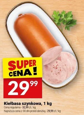 Kiełbasa szynkowa, 1 kg promocja w Twój Market