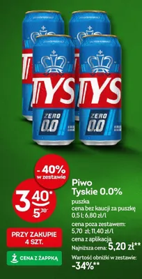 Piwo Tyskie 0.0% promocja w Żabka