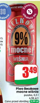Piwo Beczkowe mocne wiśnia promocja w Dino