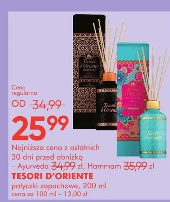 Patyczki zapachowe TESORI D'ORIENTE Ayurveda, Hammam promocja w Super-Pharm