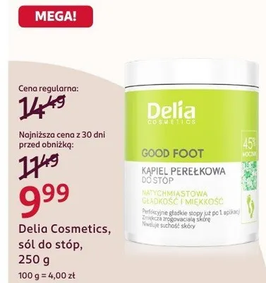 Sól do stóp, 250 g Delia Cosmetics promocja w Rossmann