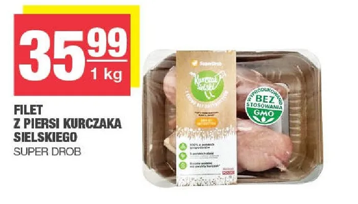 Filet z piersi kurczaka sielskiego SUPER DRÓB promocja w SPAR