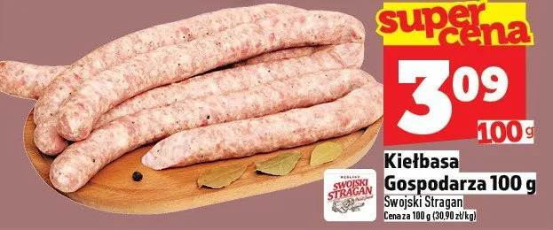 Kiełbasa Gospodarska Swęski Stragan 100 g promocja w TOPAZ