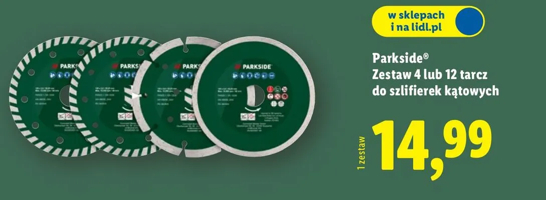 Zestaw 4 lub 12 tarcz do szlifierek kątowych promocja w Lidl