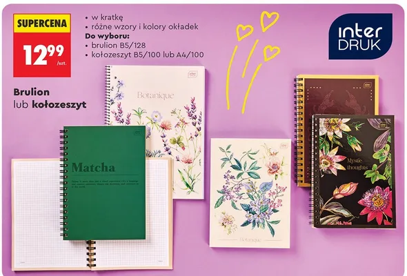Brulion B5/128 lub A4/100 promocja w Biedronka