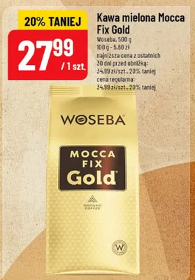 Kawa mielona Mocca Fix Gold Woseba promocja w POLOmarket