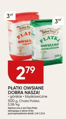 Płatki owsiane promocja w Chata Polska