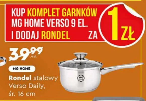 Komplet garnków MG HOME Verso 9 el. promocja w Biedronka