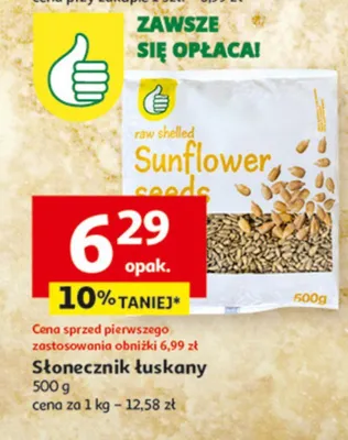 Słonecznik łuskany 500 g Auchan promocja