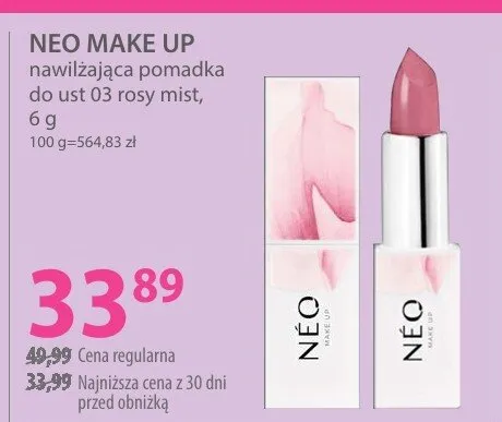 Pomadka nawilżająca do ust 03 rosy mist Neo Make Up promocja w Hebe