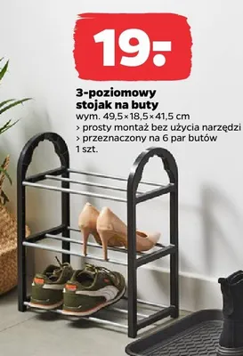 3-poziomowy stojak na buty wym. 49.5×18.5×41.5 cm promocja w Netto