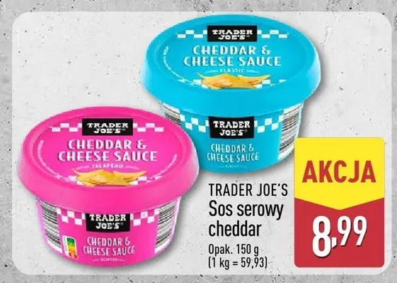 Sos Trader Joe's Sos serowy cheddar promocja w Aldi