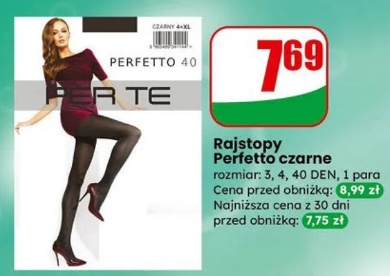 Rajstopy czarne 40 DEN promocja w Dino