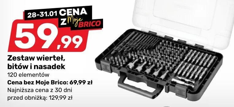 Zestaw wierteł, bitów i nasadek GRAPHITE promocja w Bricomarche