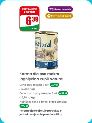 Karma mokra dla psa Natural Dog z jagnięciną promocja w Dino