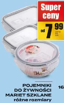POJEMNIKI DO ŻYWNOŚCI MARIET SZKLANE różne rozmiary promocja w Supeco