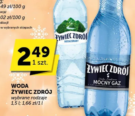 Woda Żywiec Zdrój wybrane rodzaje promocja w Euro Sklep