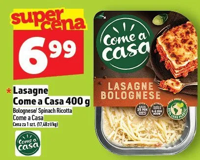 Lasagne Come a Casa 400 g promocja w TOPAZ