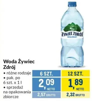 Woda Żywiec zdrój promocja w Makro