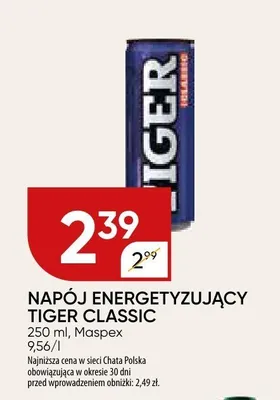 Napój energetyzujący TIGER CLASSIC Maspex promocja w Chata Polska